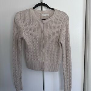 Hollister Women's Beige Cable Knit Cardigan